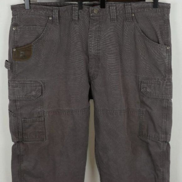 Wrangler Riggs Workwear Men's 44x32 Gray Ripstop Double Knee Carpenter Pants - Picture 2 of 10